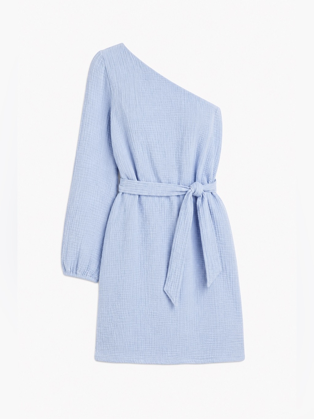 Express Light Blue One Shoulder Gauze Mini Dress XS